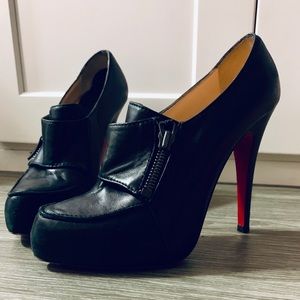 Christian Louboutin Black Leather Booties